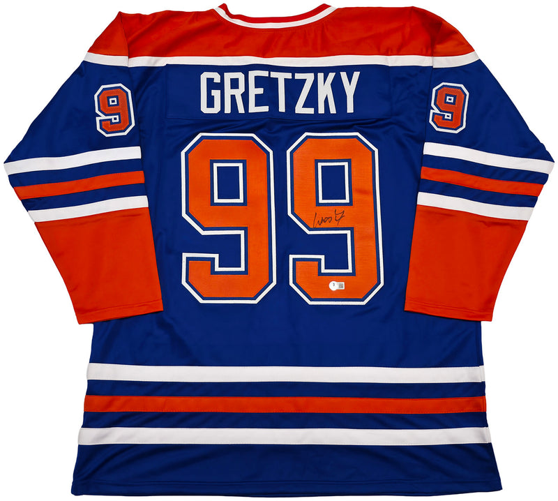 Edmonton Oilers Wayne Gretzky Autographed Orange & Blue Jersey Beckett BAS #AE85519