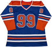 Edmonton Oilers Wayne Gretzky Autographed Orange & Blue Jersey Beckett BAS #AE85519