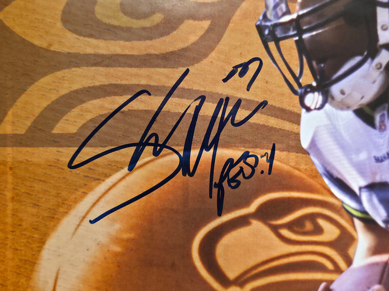 Shaun Alexander Autographed 23x34 Poster Seattle Seahawks Beckett BAS QR #BS30337