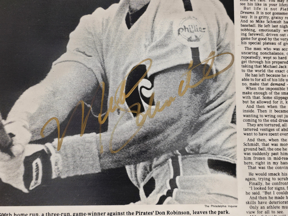Mike Schmidt Autographed 16x24 Poster Philadelphia Phillies Beckett BAS QR #BW06382