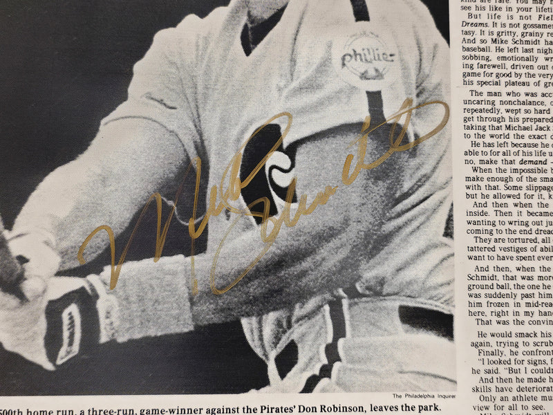 Mike Schmidt Autographed 16x24 Poster Philadelphia Phillies Beckett BAS QR #BW06382