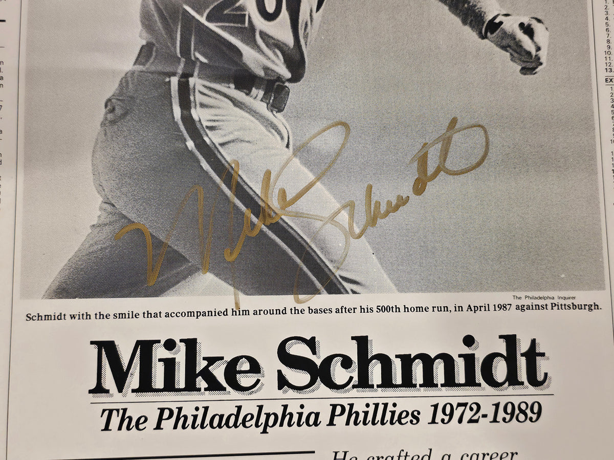 Mike Schmidt Autographed 16x24 Poster Philadelphia Phillies Beckett BAS QR #BW06383