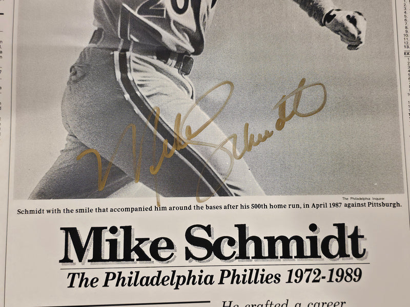 Mike Schmidt Autographed 16x24 Poster Philadelphia Phillies Beckett BAS QR #BW06383