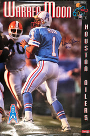 Warren Moon Autographed 23x34 Poster Houston Oilers MCS Holo #102013