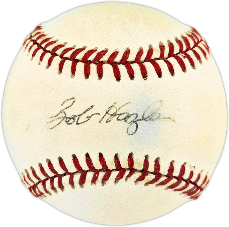 Bob Hazle Autographed Official NL Baseball Milwaukee Braves Beckett BAS QR #BX67614