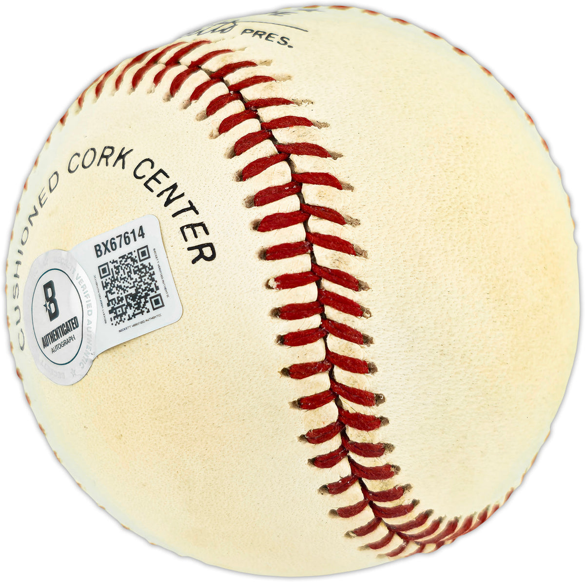 Bob Hazle Autographed Official NL Baseball Milwaukee Braves Beckett BAS QR #BX67614