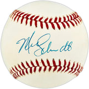 Mike Schmidt Autographed Official NL Baseball Philadelphia Phillies Beckett BAS QR #BX67616