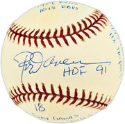 Rod Carew Autographed Official MLB Baseball Minnesota Twins, Los Angeles Angels With 18 Stats Beckett BAS QR #BX67636