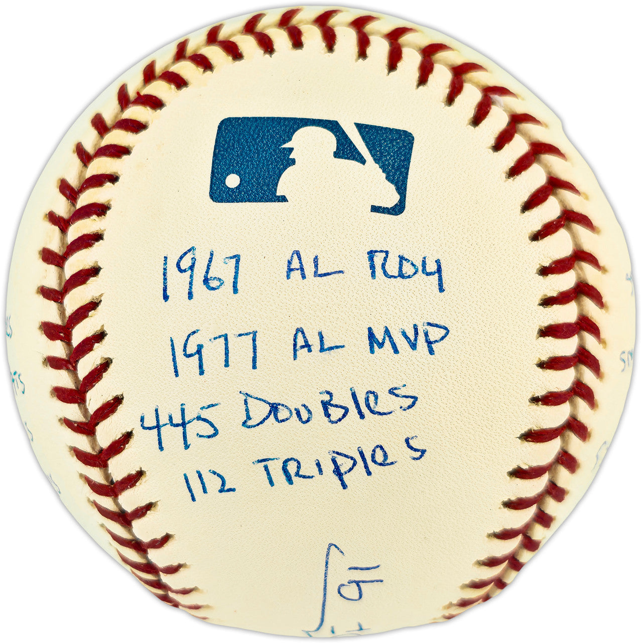 Rod Carew Autographed Official MLB Baseball Minnesota Twins, Los Angeles Angels With 18 Stats Beckett BAS QR #BX67636