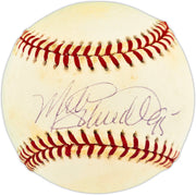 Mike Schmidt Autographed Official NL Baseball Philadelphia Phillies "95" Beckett BAS QR #BX67637
