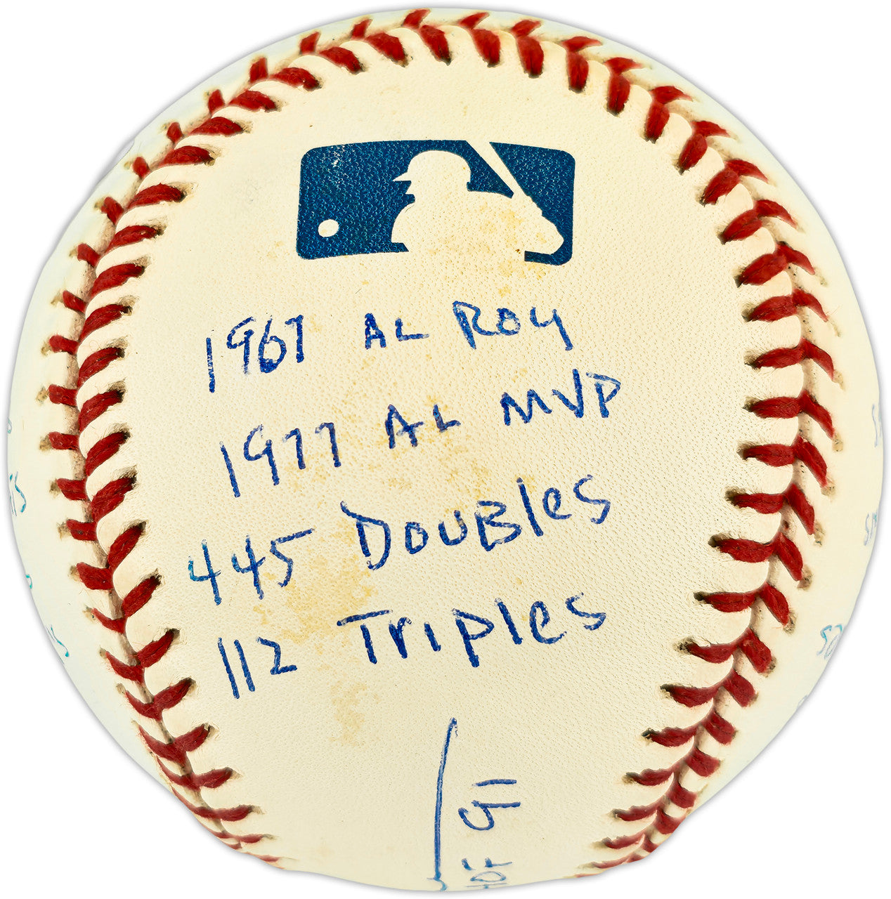Rod Carew Autographed Official MLB Baseball Minnesota Twins, Los Angeles Angels With 18 Stats Beckett BAS QR #BX67639