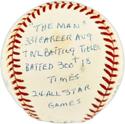Stan Musial Autographed Official NL Baseball St. Louis Cardinals With 20 Stats Beckett BAS QR #BX67651