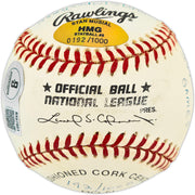Stan Musial Autographed Official NL Baseball St. Louis Cardinals With 20 Stats Beckett BAS QR #BX67651