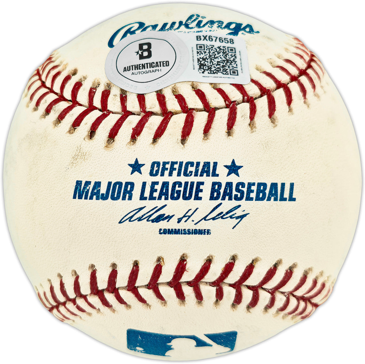 Larry Walker Autographed Official MLB Baseball Colorado Rockies Beckett BAS QR #BX67658