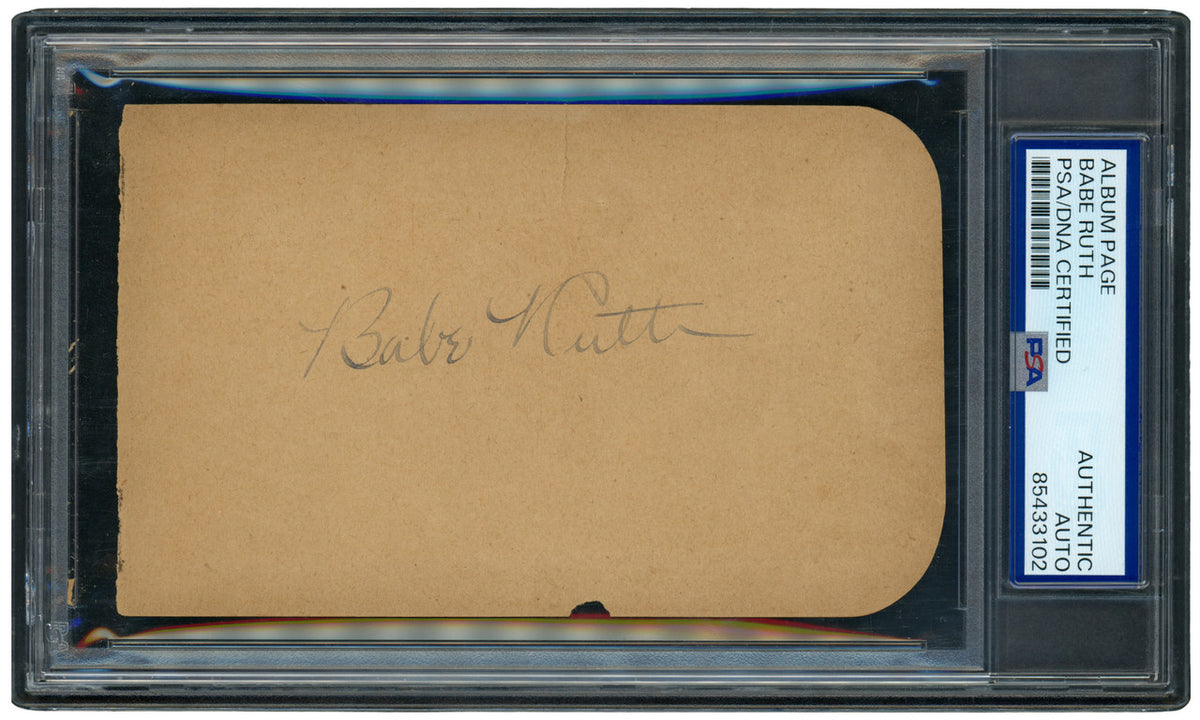 Babe Ruth Autographed 3x5 Album Page New York Yankees PSA/DNA #85433102