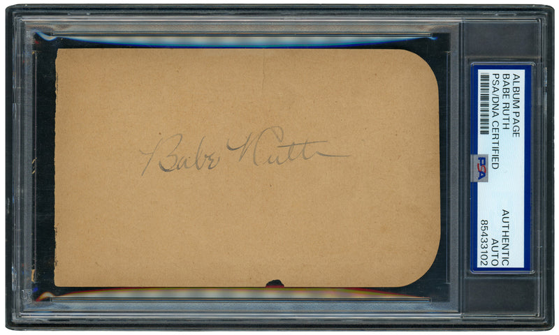 Babe Ruth Autographed 3x5 Album Page New York Yankees PSA/DNA #85433102