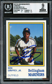 Ken Griffey Jr. Autographed 1987 Bellingham Rookie Card #15 Seattle Mariners BGS 9 Auto Grade Gem Mint 10 Beckett BAS #20520234