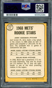 Nolan Ryan Autographed 1968 Topps Rookie Card #177 New York Mets PSA 5 Auto Grade Gem Mint 10 PSA/DNA #64992686