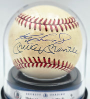 Mickey Mantle & Ken Griffey Jr. Autographed Official AL Baseball Auto Grade Mint 9 Beckett BAS #20778606