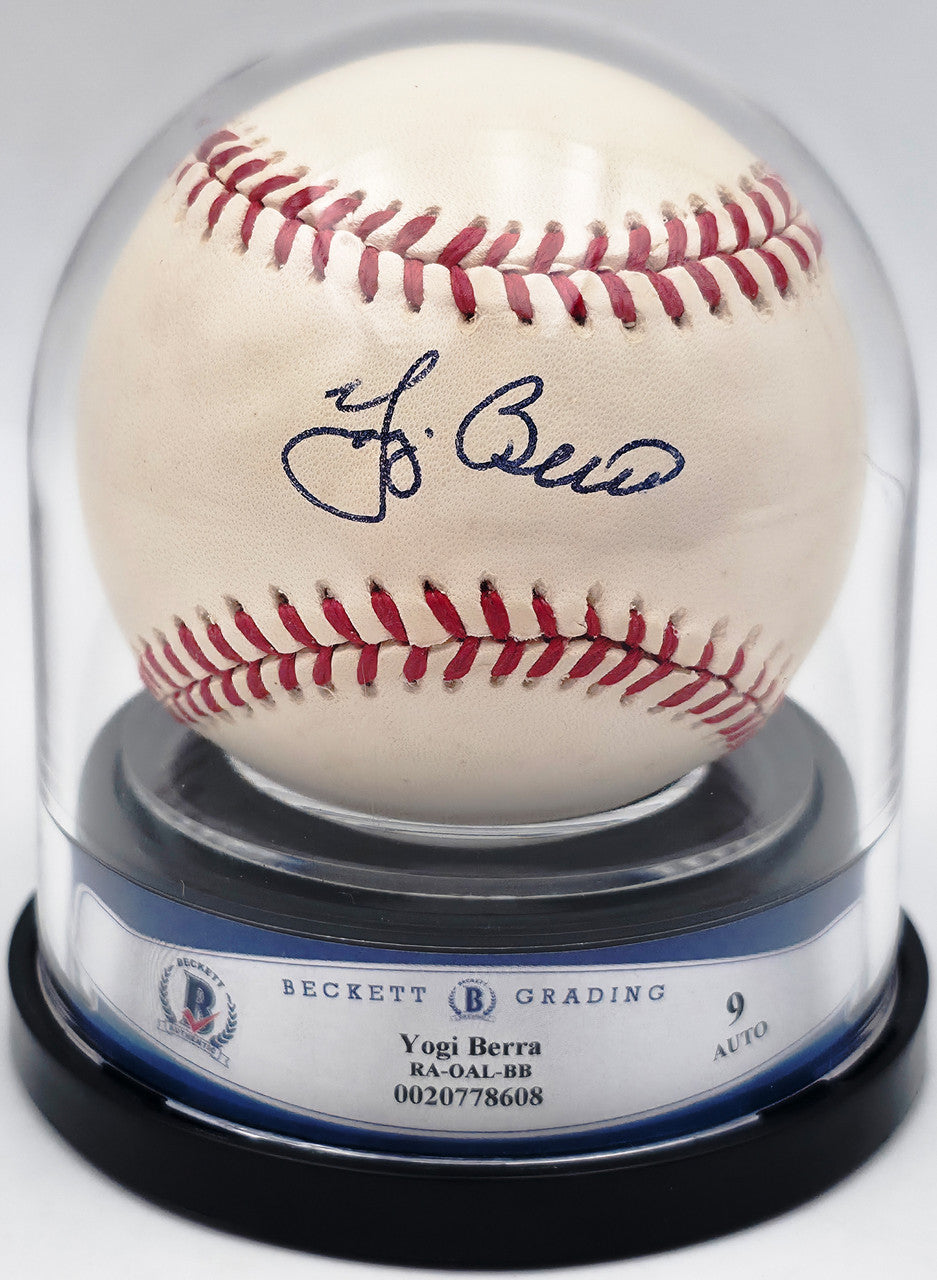 Yogi Berra Autographed Official AL Baseball New York Yankees Auto Grade Mint 9 Beckett BAS #20778608