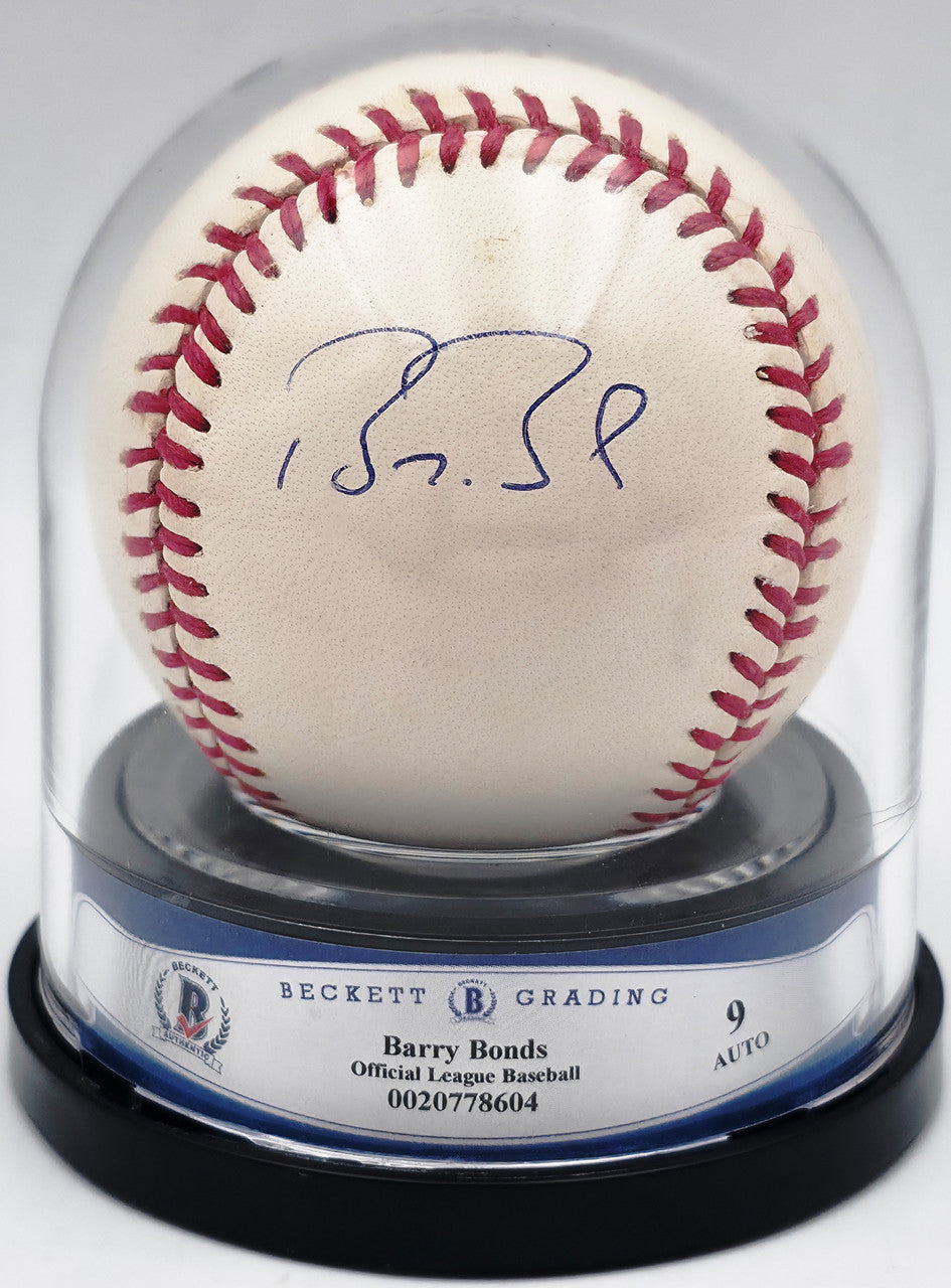 Barry Bonds Autographed Official League Baseball San Francisco Giants Auto Grade Mint 9 Beckett BAS #20778604