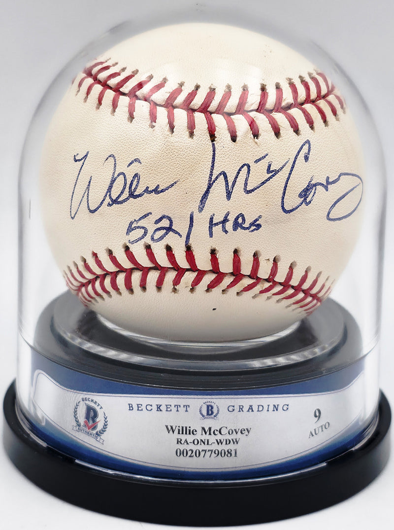 Willie McCovey Autographed Official NL Baseball San Francisco Giants Auto Grade Mint 9 "521 HR's" Beckett BAS #20779081