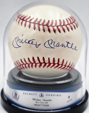 Mickey Mantle Autographed Official AL Baseball New York Yankees Auto Grade Mint 9 Beckett BAS #20779080