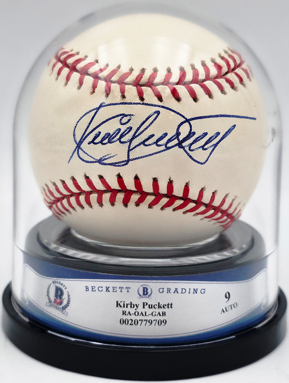 Kirby Puckett Autographed Official AL Baseball Minnesota Twins Auto Grade Mint 9 Beckett BAS #20779709