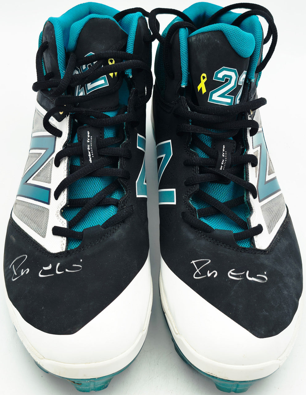 Robinson Cano Autographed Game Used Black & Teal New Balance Cleats (Dual Signed) Seattle Mariners Size 13 PSA/DNA #7A96547 & 7A96548