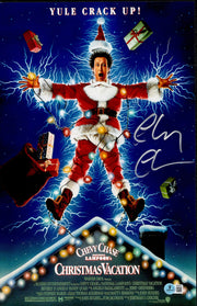 Chevy Chase Autographed 11x17 Christmas Vacation Movie Poster Clark Griswold (Smudged) Beckett BAS QR #BW23079