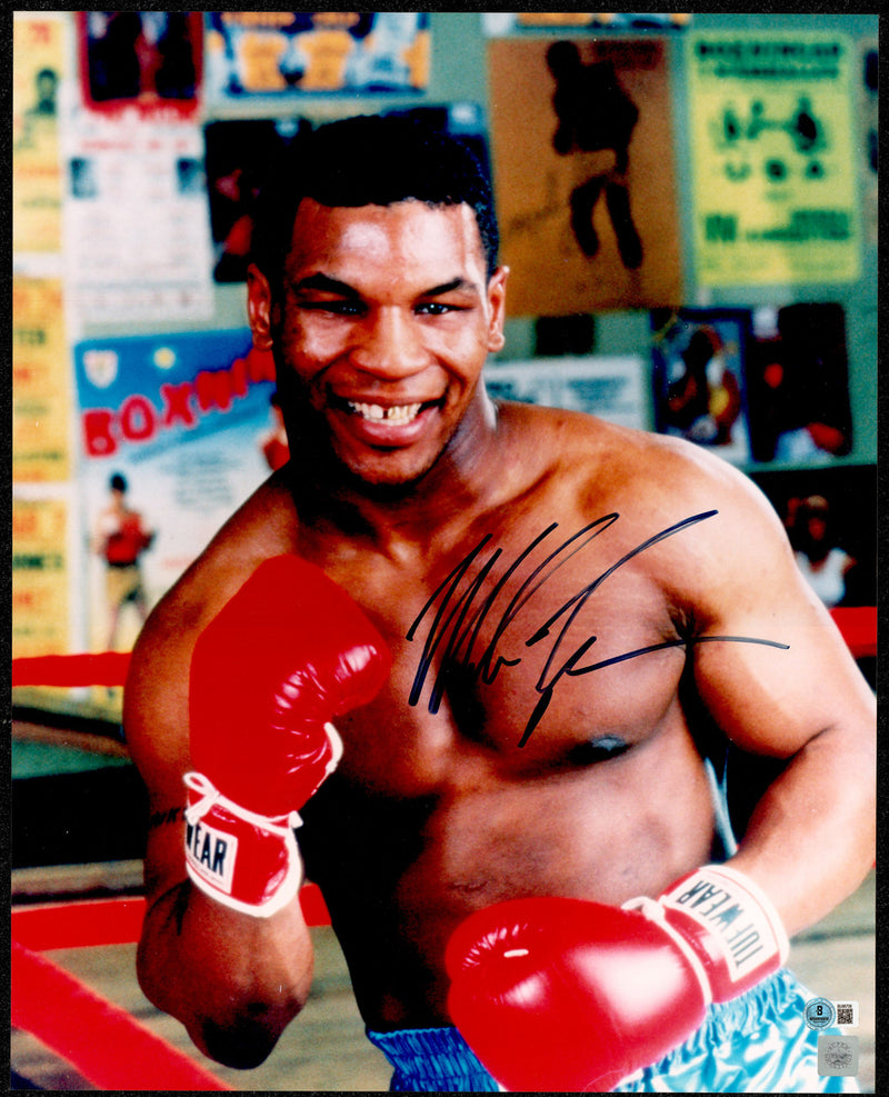 Mike Tyson Autographed 16x20 Photo Beckett BAS QR #BU86708