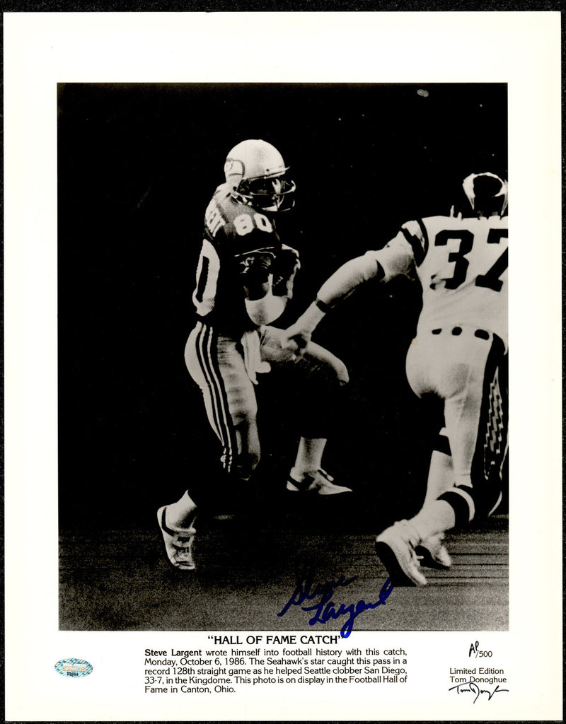 Steve Largent Autographed 11x14 Photo Seattle Seahawks (Damaged) MCS Holo #88901
