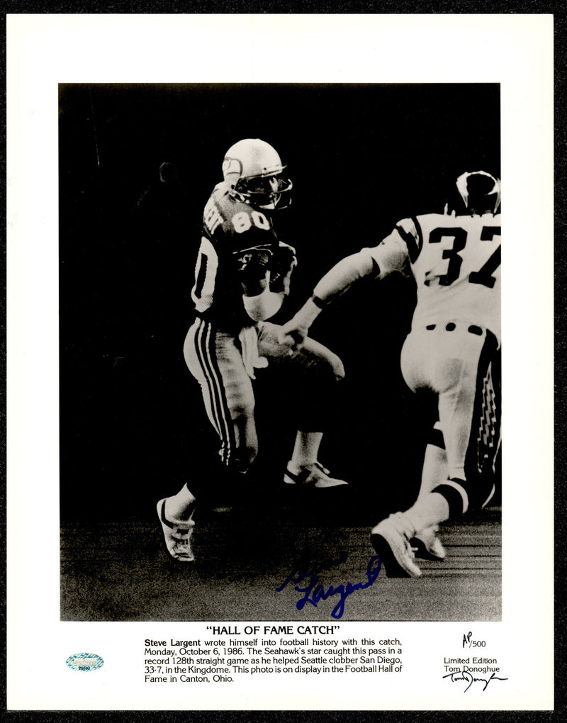 Steve Largent Autographed 11x14 Photo Seattle Seahawks (Damaged) MCS Holo #88902
