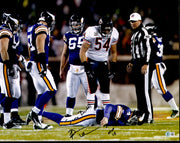 Brian Urlacher Autographed 16x20 Photo Chicago Bears "Sorry Brett! HOF 18" (Smudged) Beckett BAS Witness #4W450101