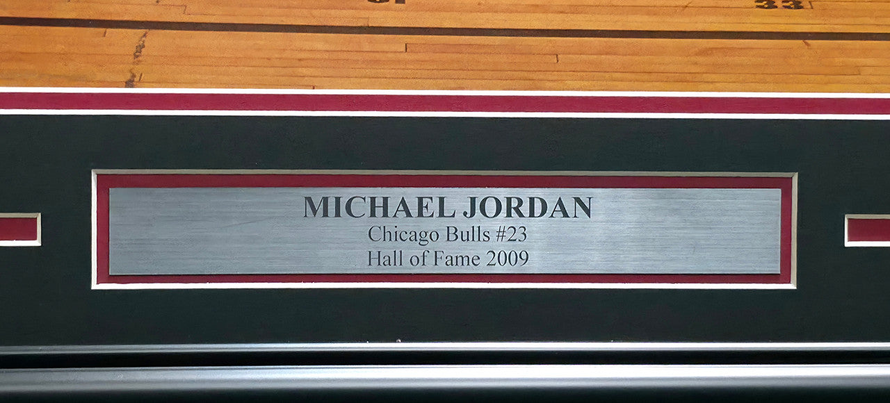 Michael Jordan Autographed Framed Nike Air Dunking 24x24 Poster Photo Chicago Bulls Beckett BAS #AE16681