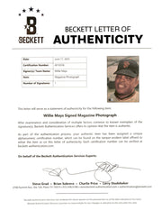 Willie Mays Autographed Framed 8x11 Magazine Page Photo San Francisco Giants Vintage Signature Beckett BAS #AE16556