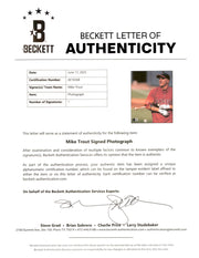 Mike Trout Autographed Framed 8x10 Photo California Angels Beckett BAS #AE16568