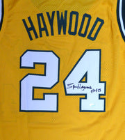 Seattle Sonics Spencer Haywood Autographed Gold Jersey "HOF 15" MCS Holo Stock #104222