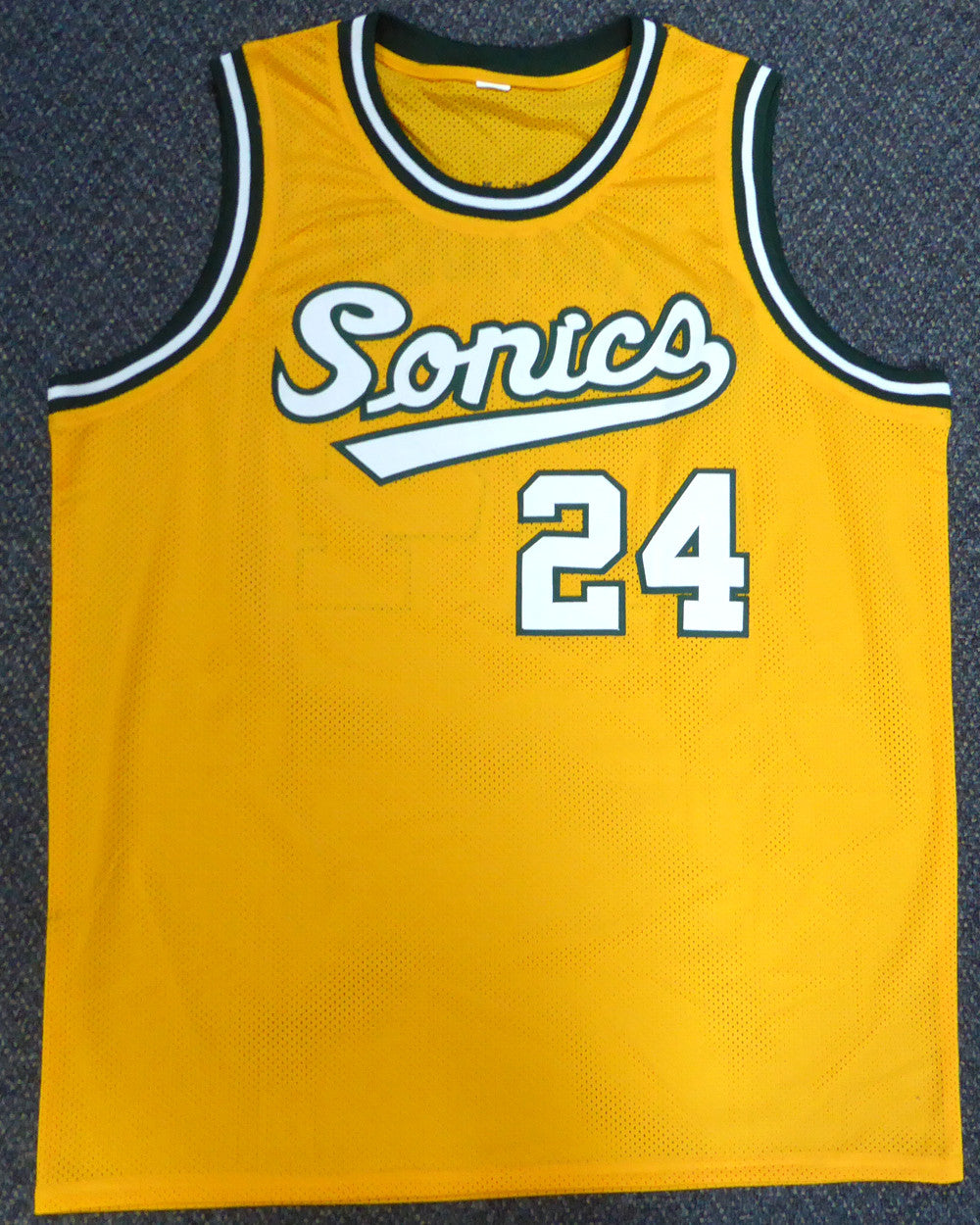 Seattle Sonics Spencer Haywood Autographed Gold Jersey "HOF 15" MCS Holo Stock #104223