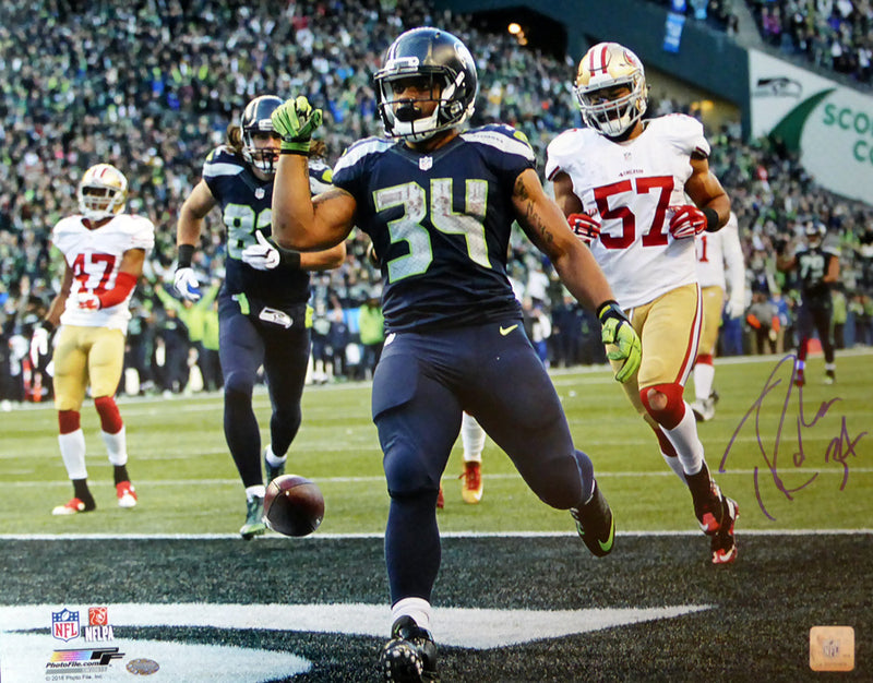 Thomas Rawls Autographed 16x20 Photo Seattle Seahawks MCS Holo Stock #105076