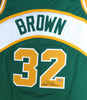 Seattle Sonics Fred Brown Autographed Green Jersey MCS Holo Stock #106743