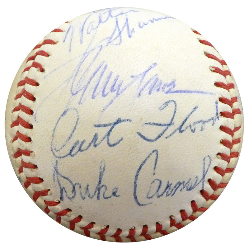 1960 Spring Training Autographed Official Baseball With 28 Total Signatures Including Curt Flood Beckett BAS #A52652