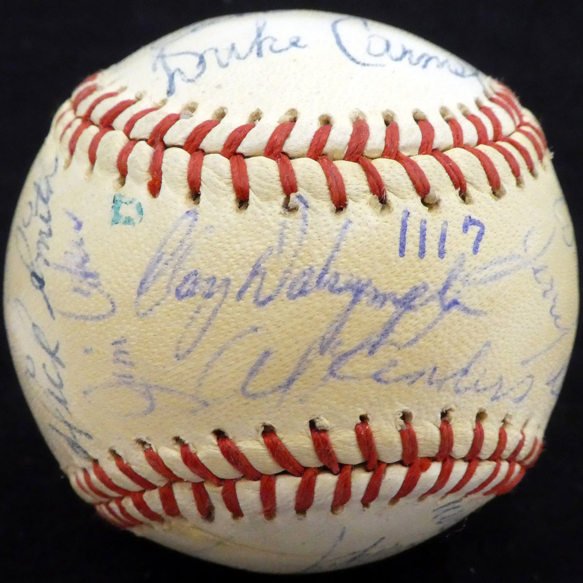 1960 Spring Training Autographed Official Baseball With 28 Total Signatures Including Curt Flood Beckett BAS #A52652