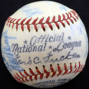 1950 Spring Training Autographed Official NL Baseball With 22 Total Signatures Including Stan Musial & Casey Stengel Beckett BAS #A52623