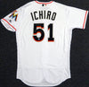 Miami Marlins Ichiro Suzuki Autographed White Majestic Authentic Flex Base Jersey Size 44 IS Holo Stock #107890