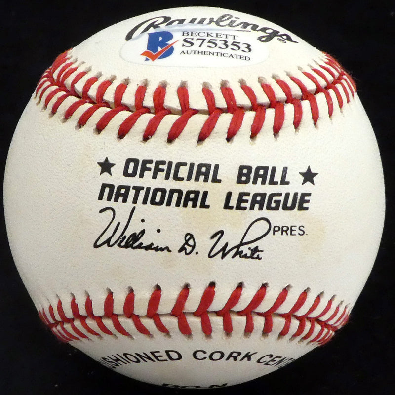 Leonard Coleman Autographed Official NL Baseball NL President Beckett BAS #S75353