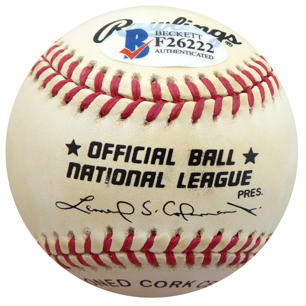 Frenchy Bordagaray Autographed Official NL Baseball Brooklyn Dodgers Beckett BAS #F26222