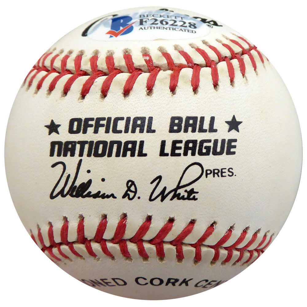 Frenchy Bordagaray Autographed Official NL Baseball Brooklyn Dodgers Beckett BAS #F26228
