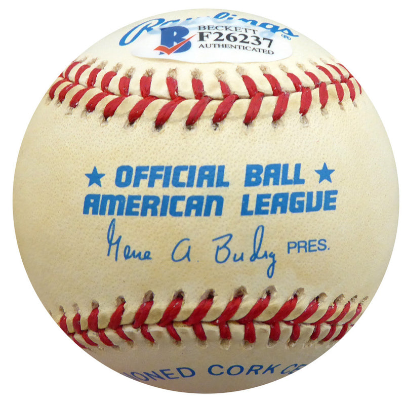 Hank Borowy Autographed Official AL Baseball New York Yankees, Chicago Cubs Beckett BAS #F26237