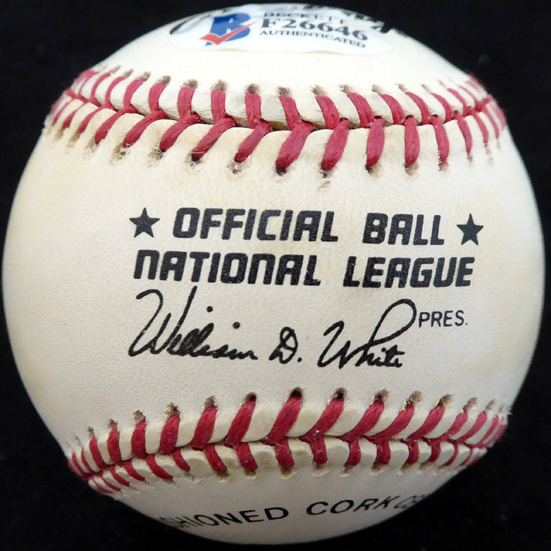 Donald Fehr Autographed Official NL Baseball MLBPA Executive Beckett BAS #F26646